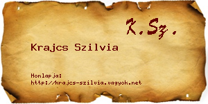 Krajcs Szilvia névjegykártya