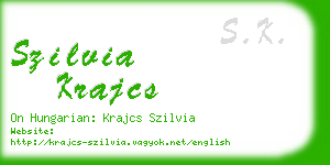 szilvia krajcs business card